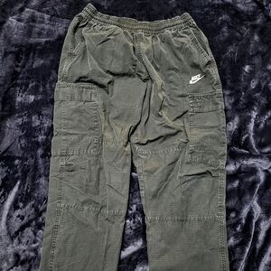 Nike Men's Dark Green Draw String Cargo Pants Medium